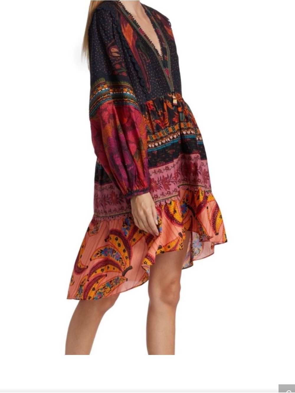 FARM Rio Multicolor Floral-Print Mini Dress — Navy, Pink, Orange - Picture 3 of 12
